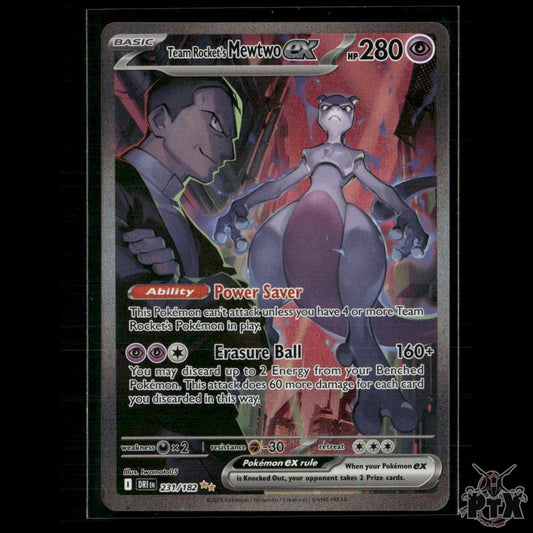 Team Rocket's Mewtwo ex 231/182 SV10: Destined Rivals NM Pokemon