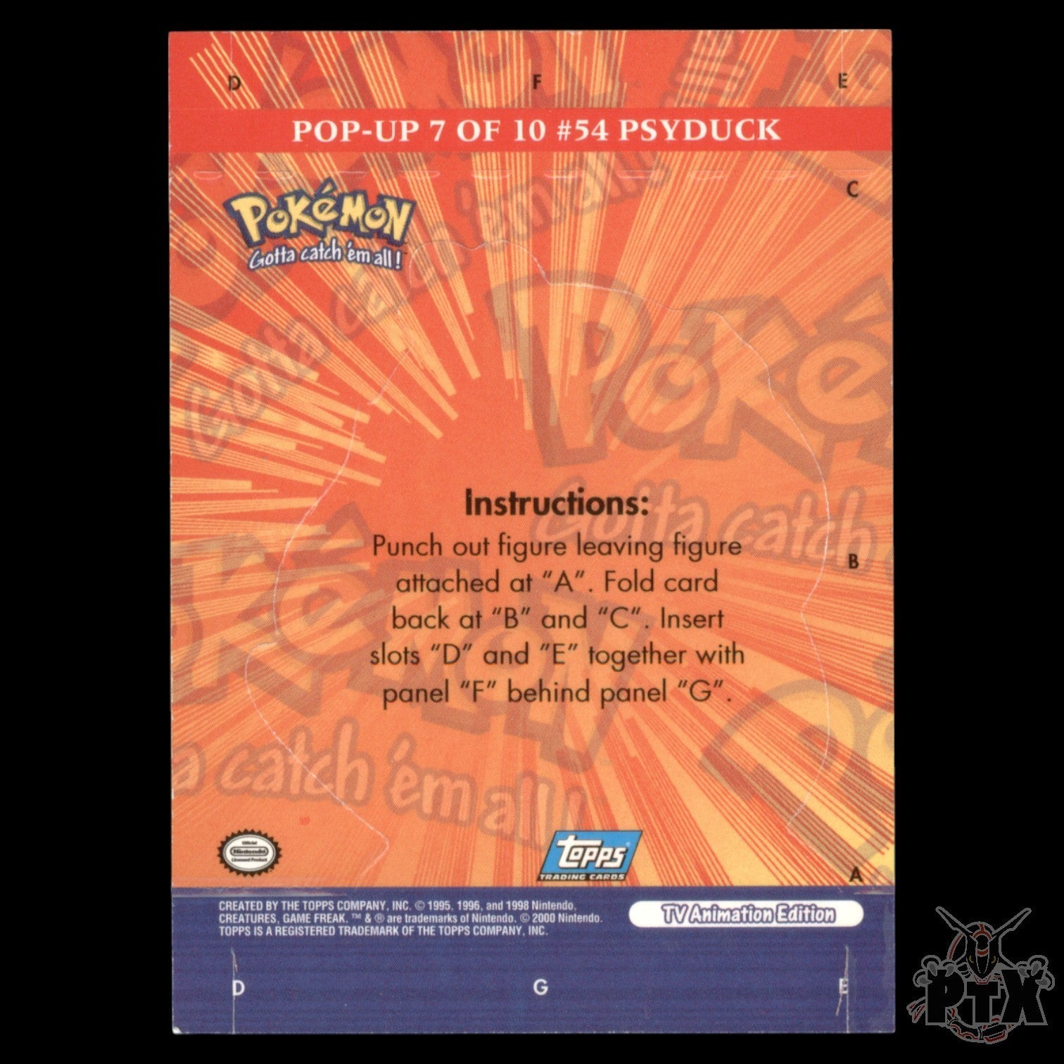 Psyduck Pop-Up 7 of 10 Pokemon TV Animation Series 3 2000