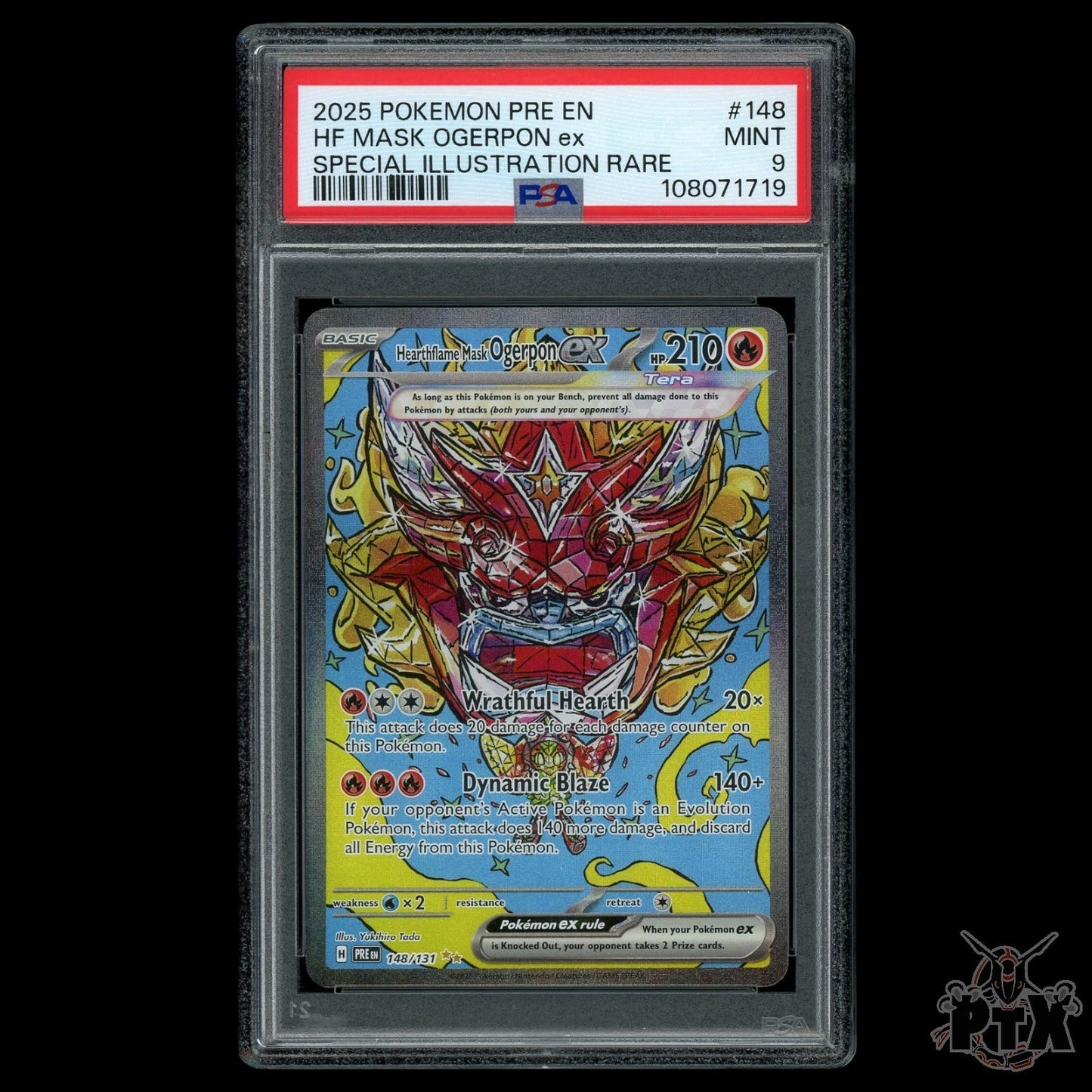Hearthflame Mask Ogerpon ex #148/131 PSA 9 Prismatic Evolutions Pokemon 2025