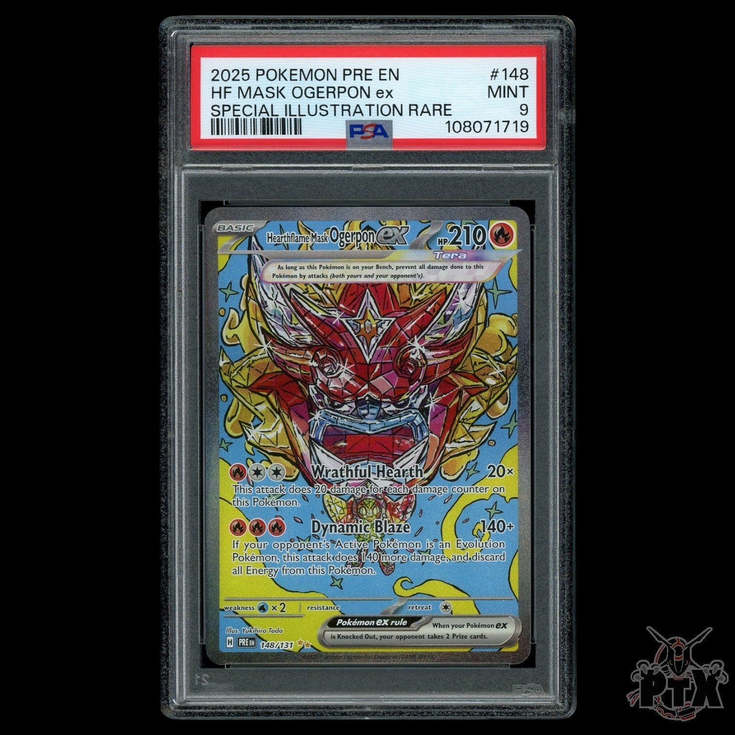 Hearthflame Mask Ogerpon ex #148/131 PSA 9 Prismatic Evolutions Pokemon 2025