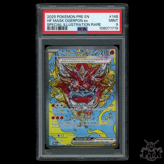 Hearthflame Mask Ogerpon ex #148/131 PSA 9 Prismatic Evolutions Pokemon 2025