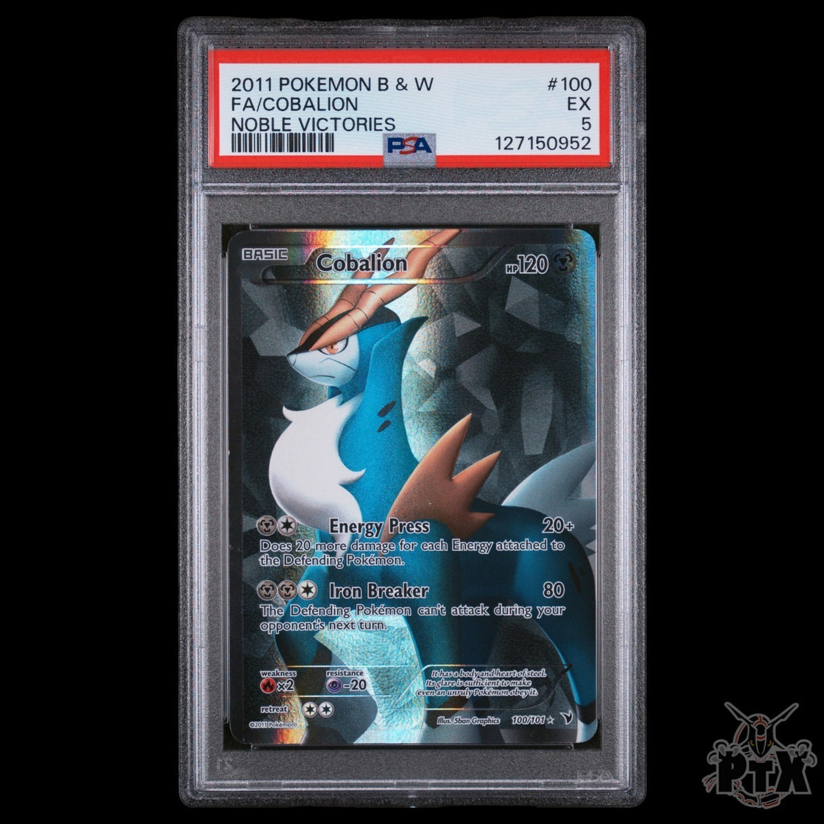 Cobalion 100/101 PSA 5 Noble Victories Pokemon 2011
