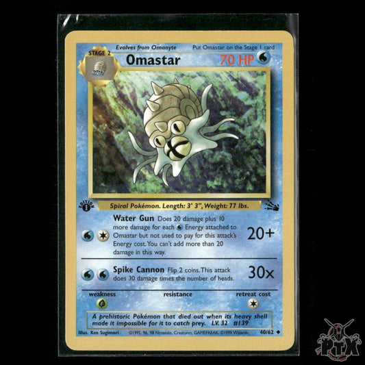 Omastar 40/62 1st Edition Fossil LP Pokemon
