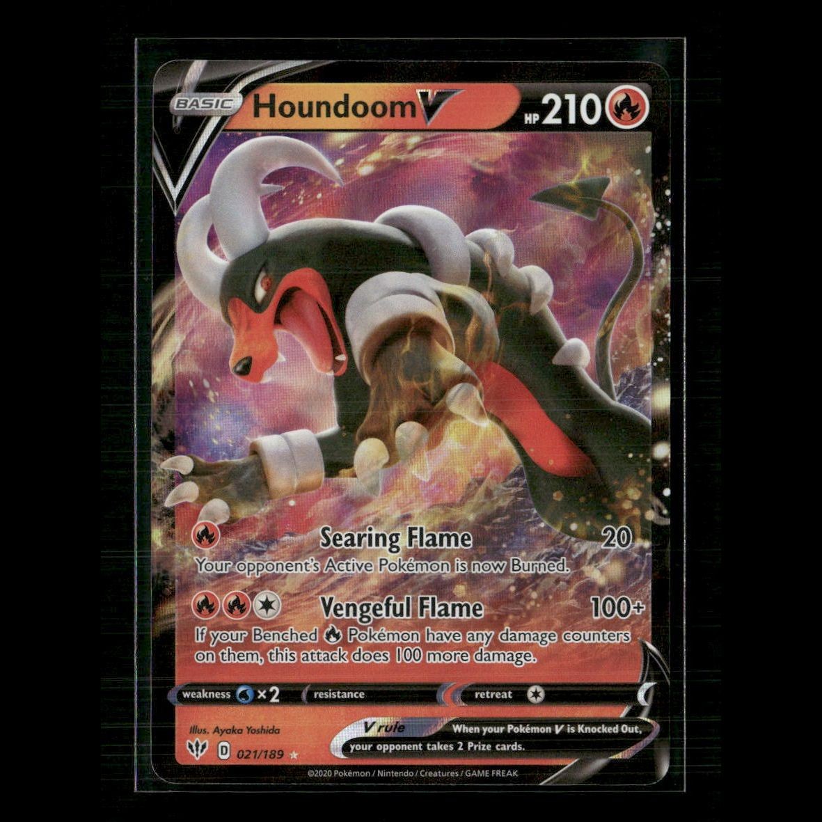 Houndoom V 021/189 SWSH03: Darkness Ablaze NM Pokemon