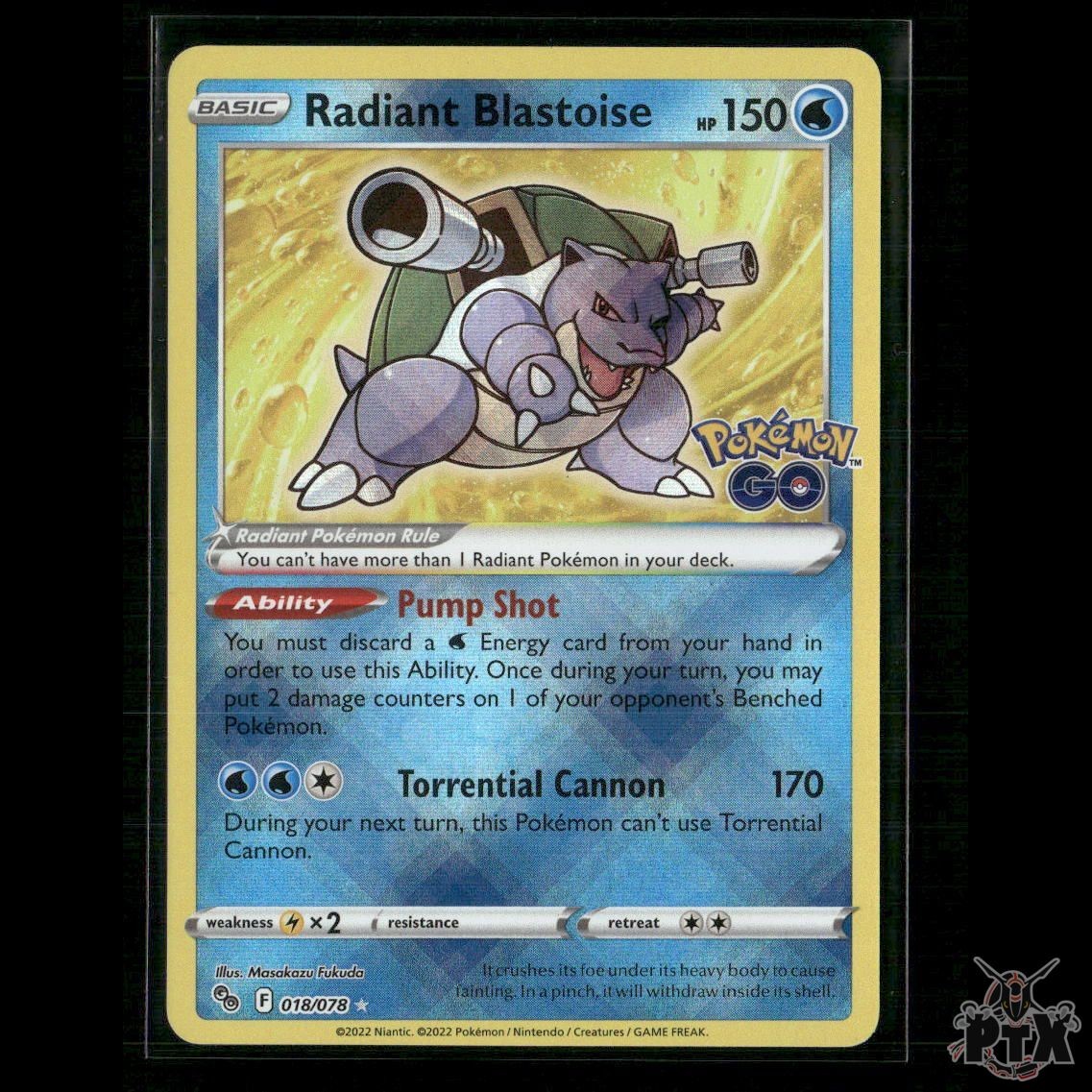 Radiant Blastoise 018/078 Pokemon GO NM Pokemon