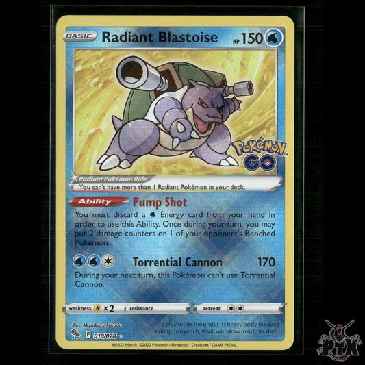 Radiant Blastoise 018/078 Pokemon GO NM Pokemon