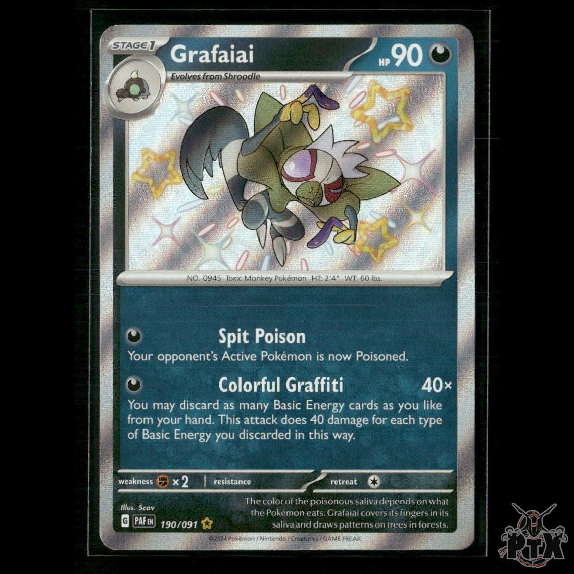 Grafaiai 190/091 SV: Paldean Fates NM Pokemon