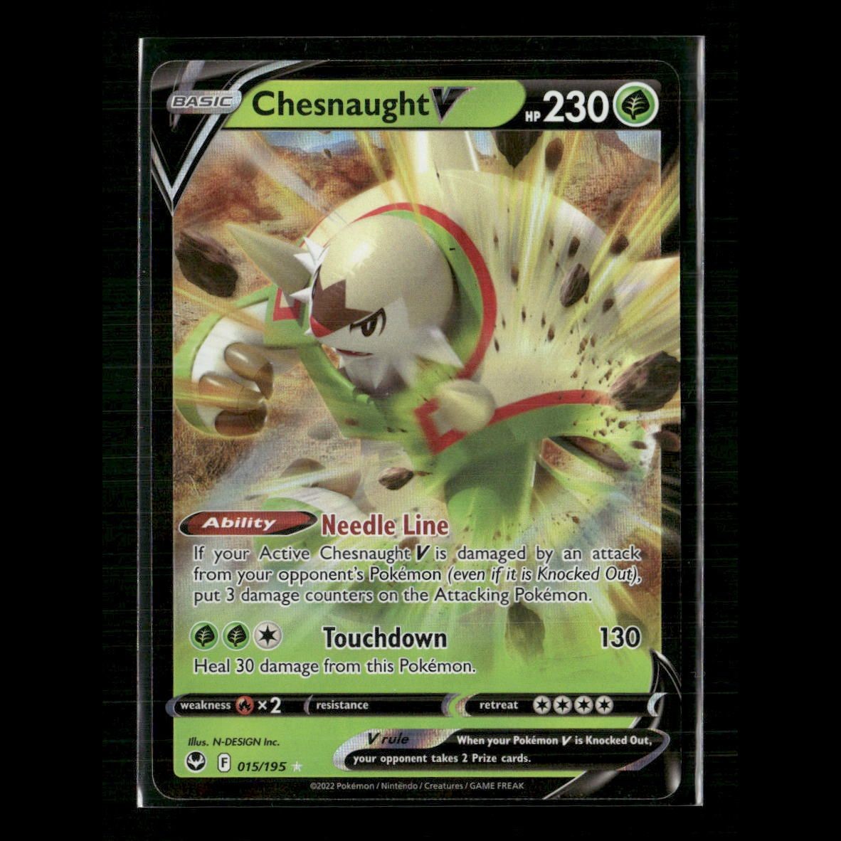 Chesnaught V 015/195 SWSH12: Silver Tempest NM Pokemon