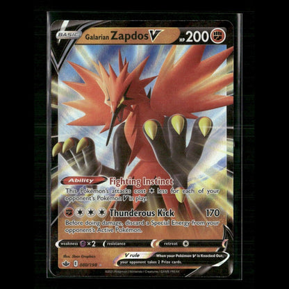Galarian Zapdos V 080/198 SWSH06: Chilling Reign NM Pokemon