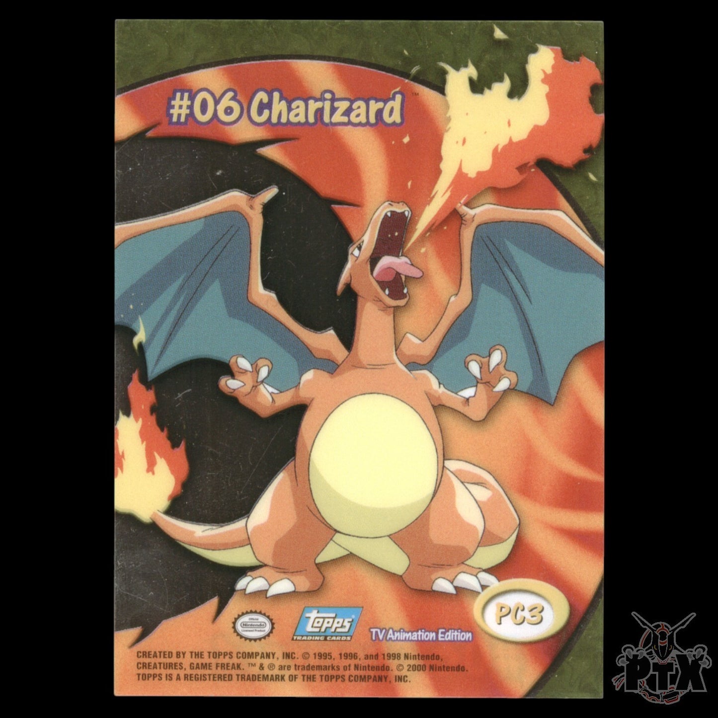 Charizard #6 PC3 Topps Clear Card TV Animation Pokemon 2000