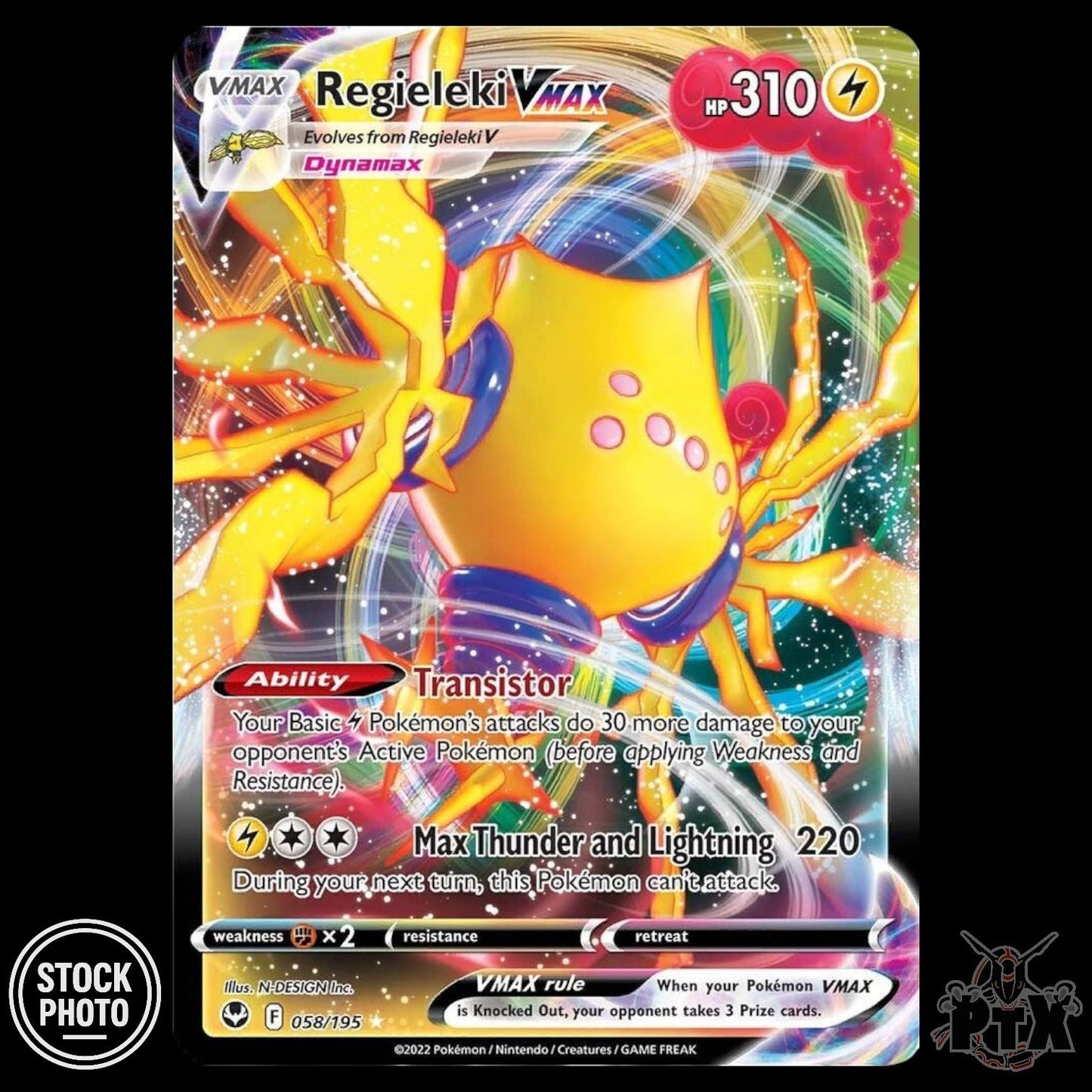 Regieleki VMAX #058/195 Silver Tempest NM/Near Mint Pokemon 2022
