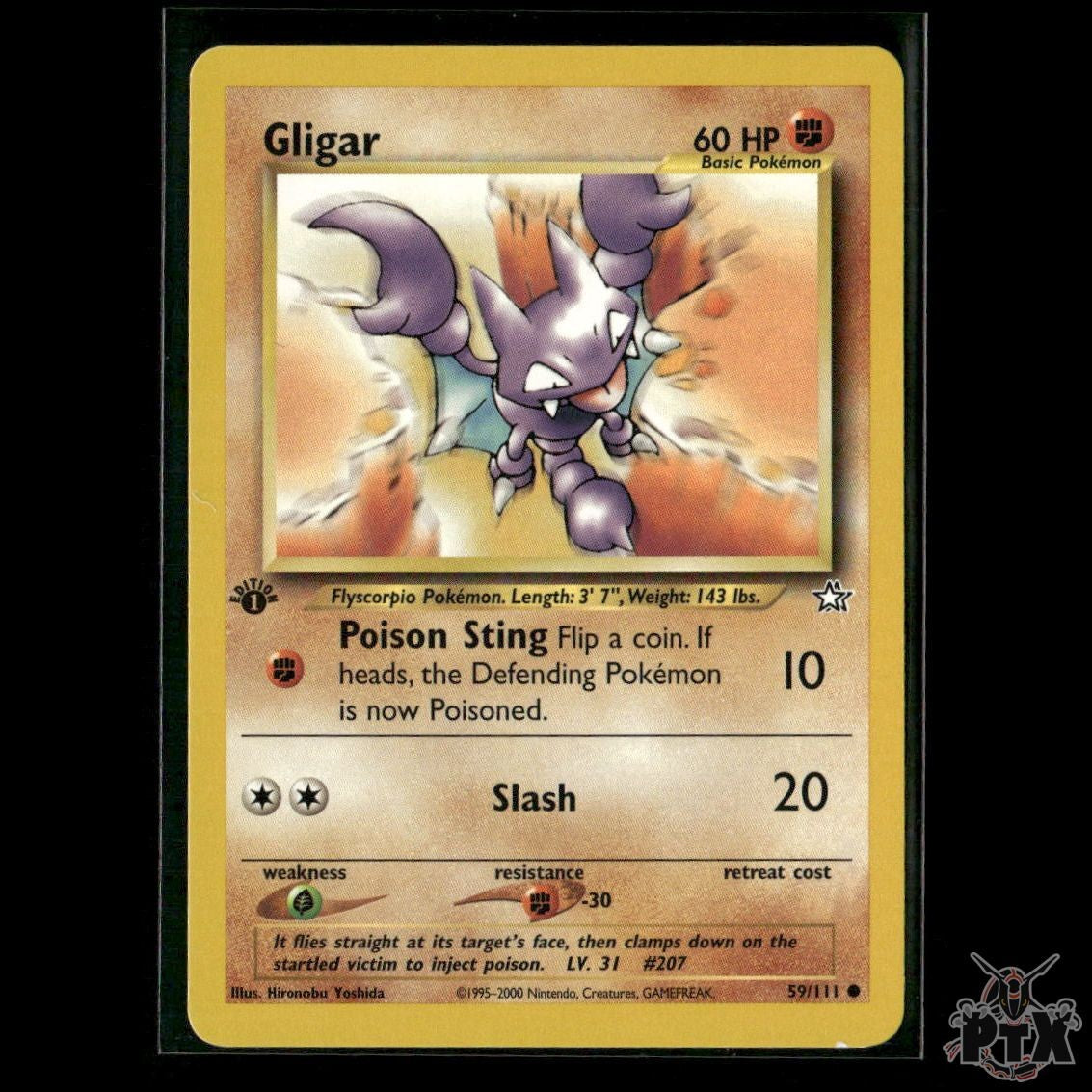Gligar 59/111 1st Edition Neo Genesis LP Pokemon