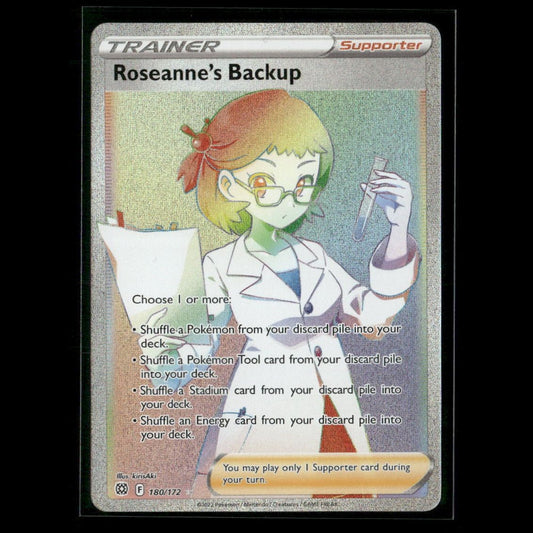 Roseanne's Backup (Secret) 180/172 SWSH09: Brilliant Stars NM Pokemon 2022