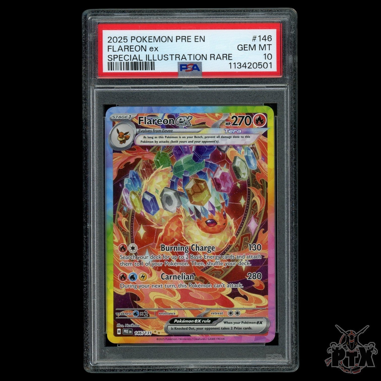 Flareon ex #146/131 PSA 10 Prismatic Evolutions Pokemon 2025