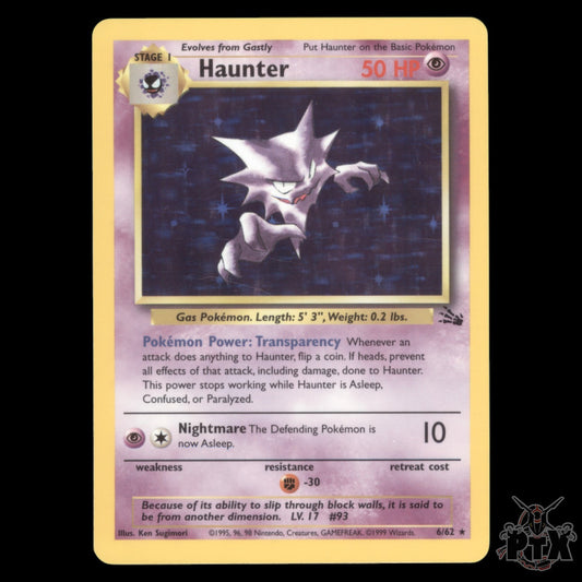 Haunter Holo #6/62 Fossil Unlimited NM/Near Mint Pokemon 1999