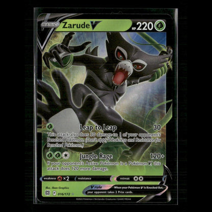 Zarude V 016/172 SWSH09: Brilliant Stars NM Pokemon