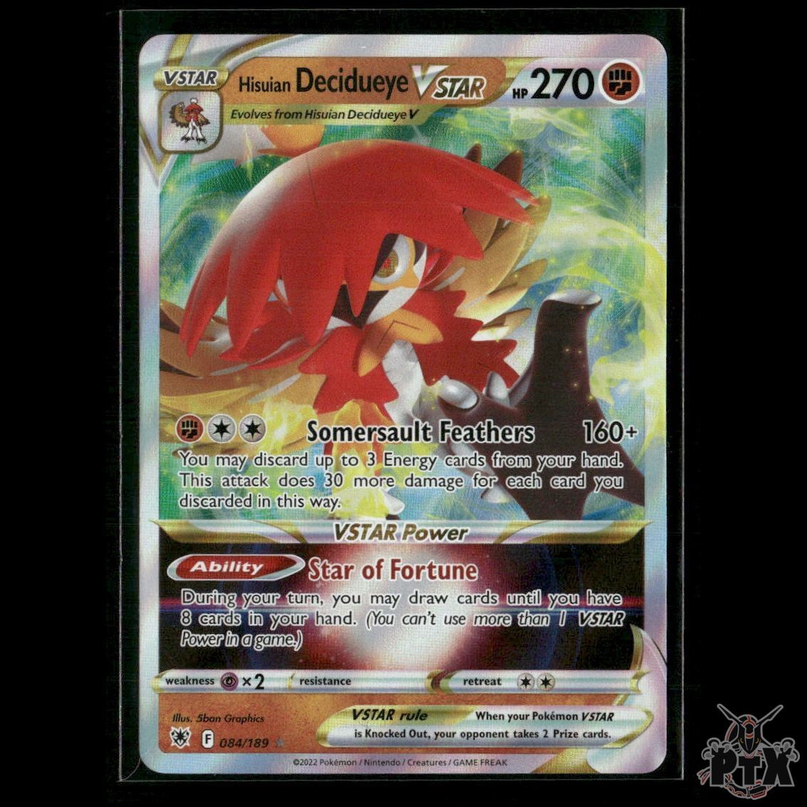 Hisuian Decidueye VSTAR 084/189 SWSH10: Astral Radiance NM Pokemon