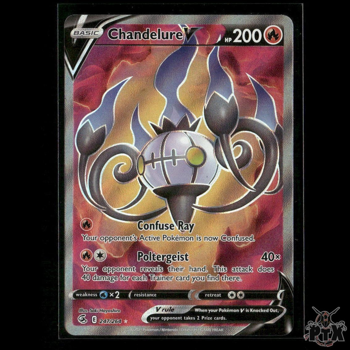 Chandelure V (Full Art) 247/264 SWSH08: Fusion Strike NM Pokemon