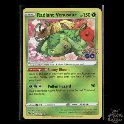 Radiant Venusaur 004/078 Pokemon GO NM Pokemon