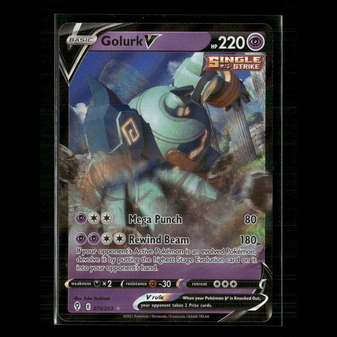 Golurk V 070/203 SWSH07: Evolving Skies NM Pokemon