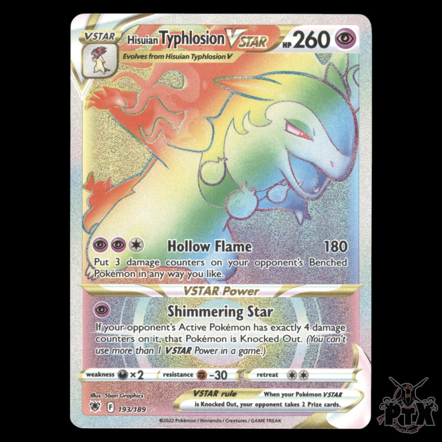Hisuian Typhlosion Vstar #193/189 Astral Radiance NM/Near Mint Pokemon 2022