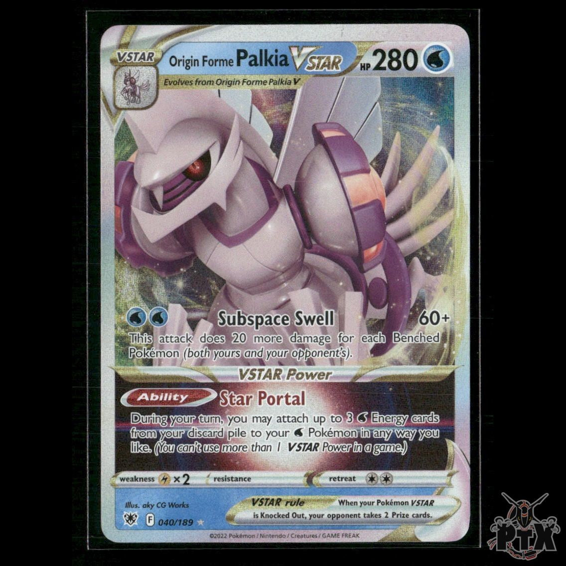 Origin Forme Palkia VSTAR 040/189 SWSH10: Astral Radiance NM Pokemon