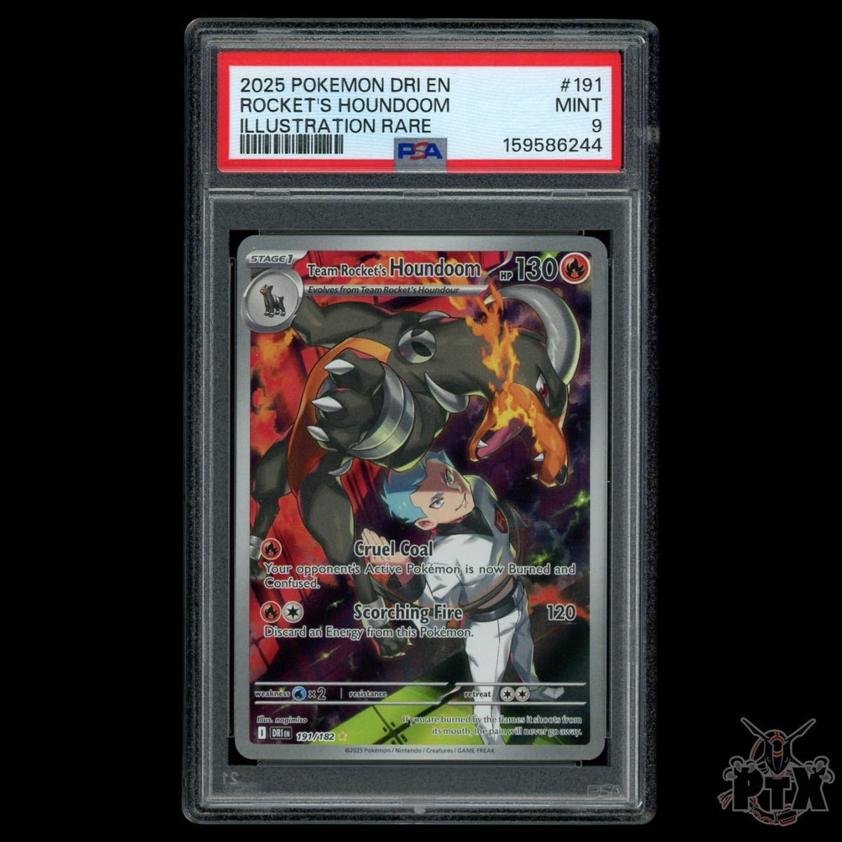 Team Rocket's Houndoom 191/182 PSA 9 Destined Rivals Pokemon 2025