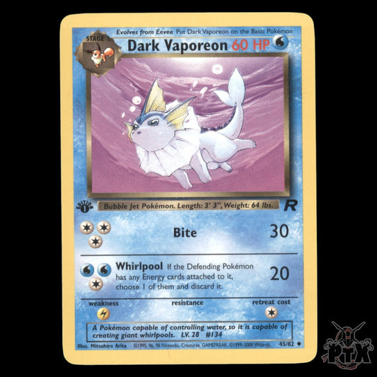Dark Vaporeon 1st Edition #45/82 Team Rocket NM/Near Mint Pokemon 2000