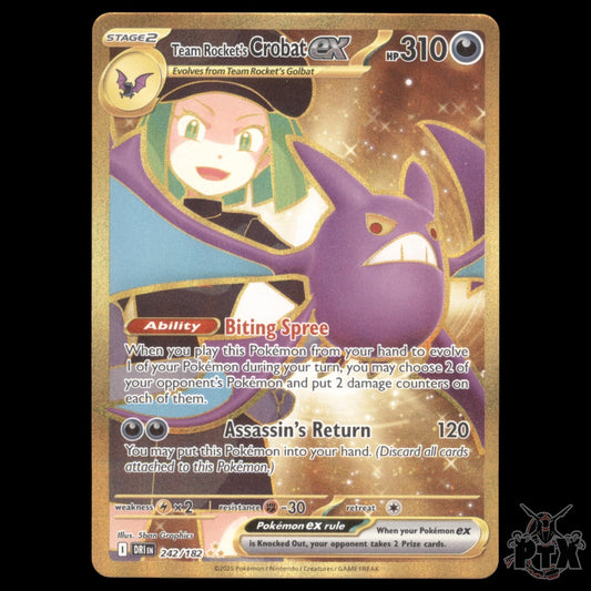 Team Rocket's Crobat ex #242/182 Destined Rivals NM/Near Mint Pokemon 2025