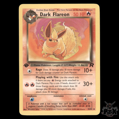 Dark Flareon #35/82 1st Edition Team Rocket LP/Lightly Played Pokemon 2000