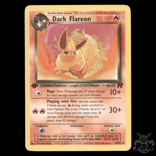 Dark Flareon #35/82 1st Edition Team Rocket LP/Lightly Played Pokemon 2000