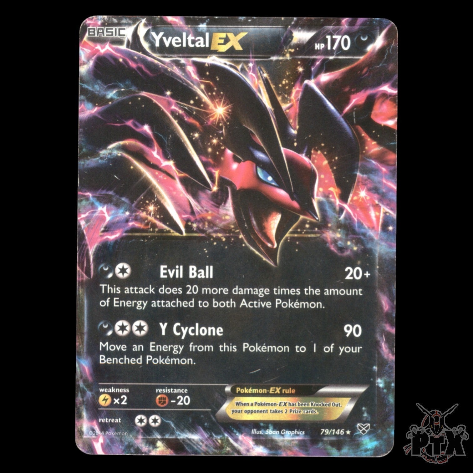 Yveltal ex #79/146 XY Base Set HP/Heavly Played Pokemon 2014