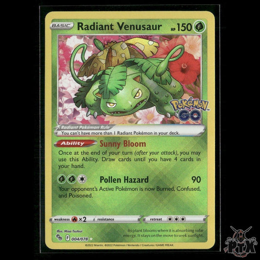 Radiant Venusaur 004/078 Pokemon GO NM Pokemon