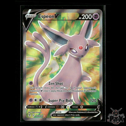 Espeon V (Full Art) 179/203 SWSH07: Evolving Skies (Dent) LP Pokemon