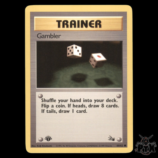 Gambler #60/62 1st Edition Fossil NM/Near Mint Pokemon 1999