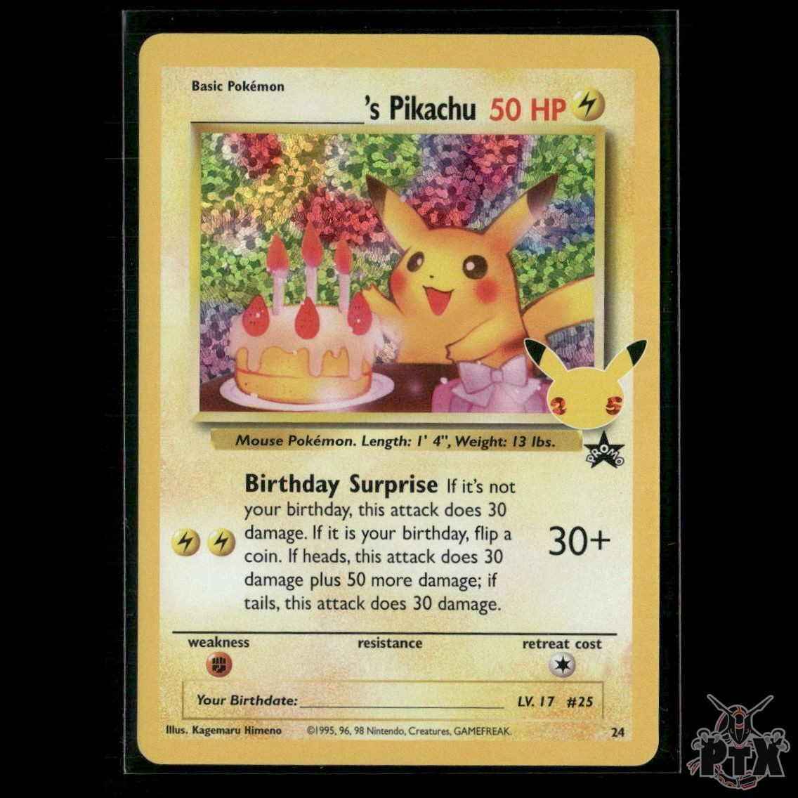 Birthday's Pikachu 24/53 Celebrations: Classic Collection NM Pokemon
