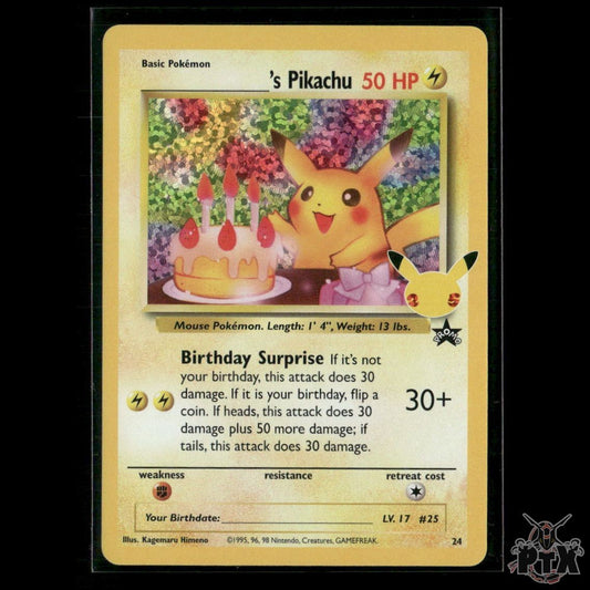 Birthday's Pikachu 24/53 Celebrations: Classic Collection NM Pokemon