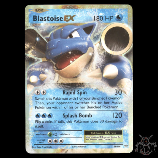 Blastoise EX #21/108 Evolutions VLP/ Very Lightly Played Pokemon 2016
