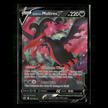 Galarian Moltres V 097/198 SWSH06: Chilling Reign NM Pokemon