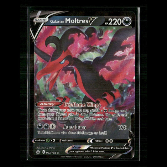 Galarian Moltres V 097/198 SWSH06: Chilling Reign NM Pokemon