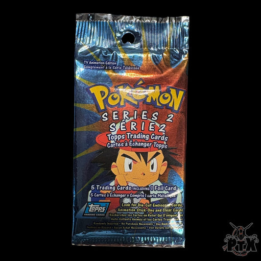 Pokemon TOPPS Series 2 Booster Pack Long Crimp Ash Art