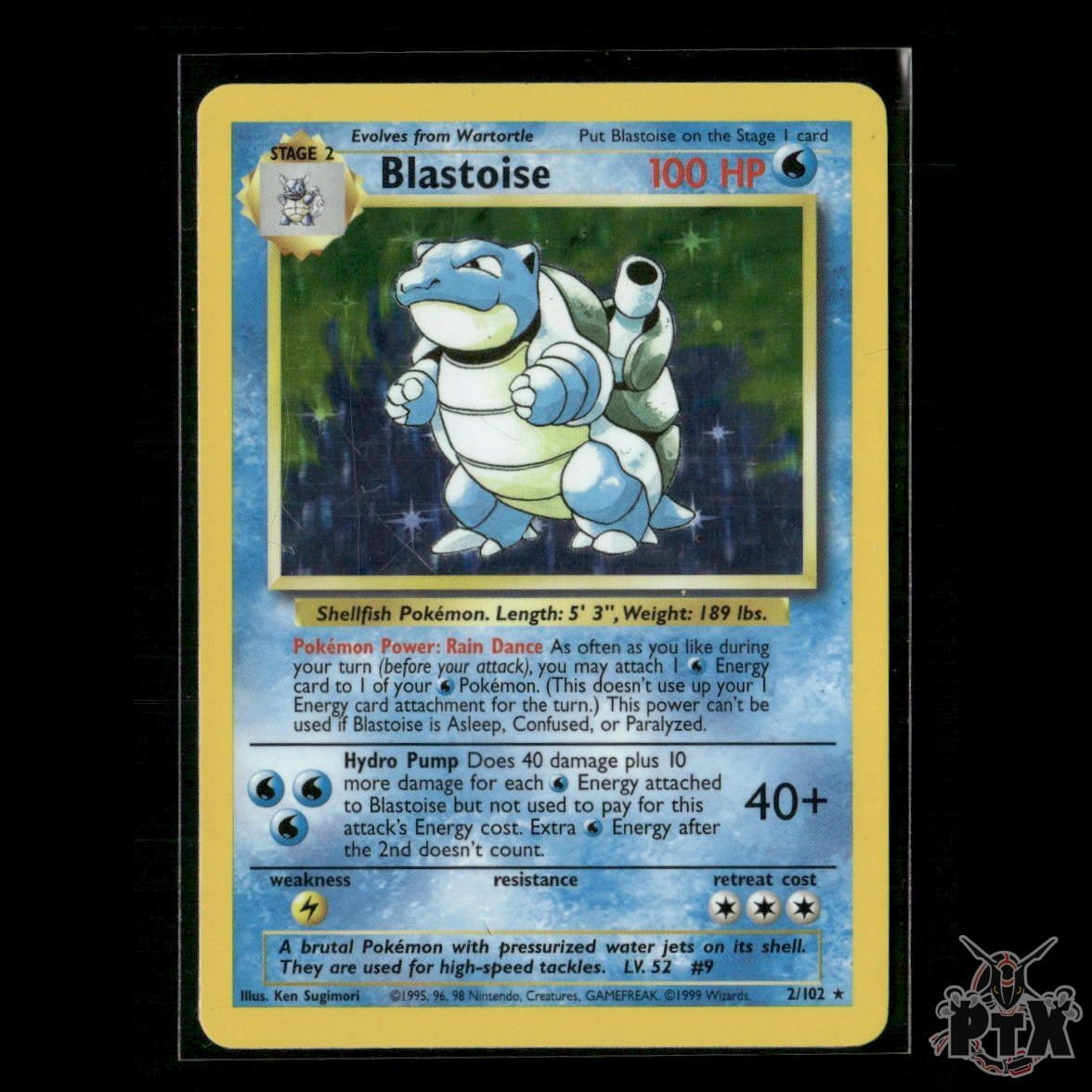 Blastoise Holo 2/102 Base Set MP Pokemon