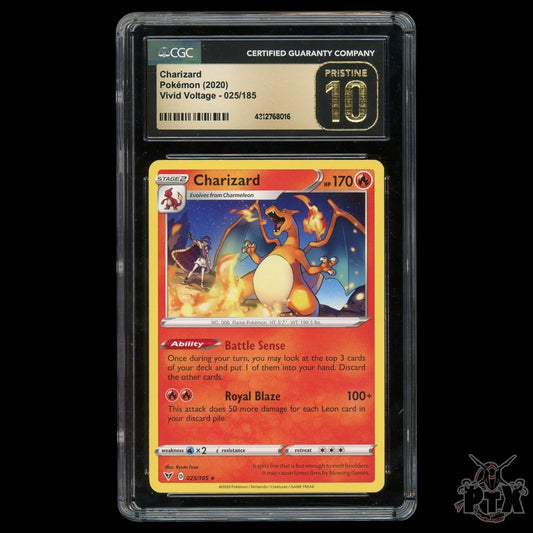 Charizard #025/185 CGC 10 Pristine Vivid Voltage Pokemon 2020