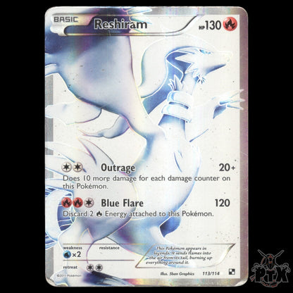 Reshiram #113/114 Black & White HP/Heavily Played Pokemon 2011