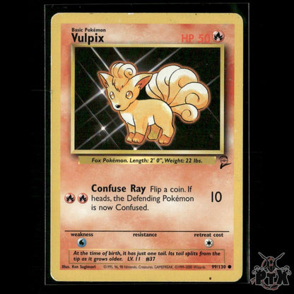 Vulpix 99/130 Base Set 2 HP Pokemon