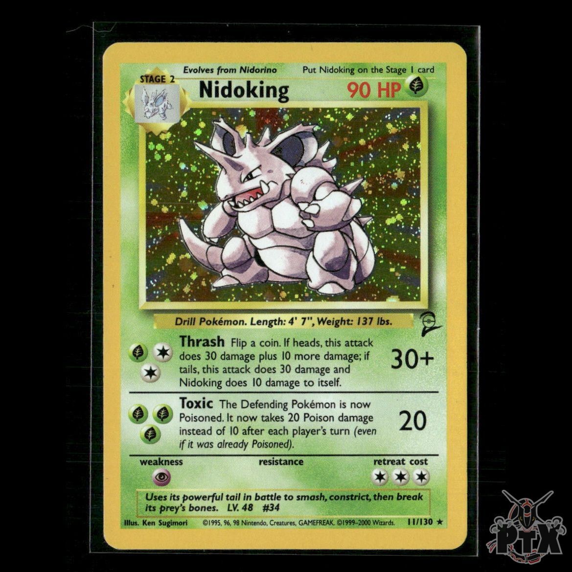 Nidoking Holo 11/130 Base Set 2 NM Pokemon