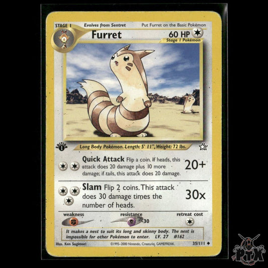 Furret 35/111 1st Edition Neo Genesis HP Pokemon