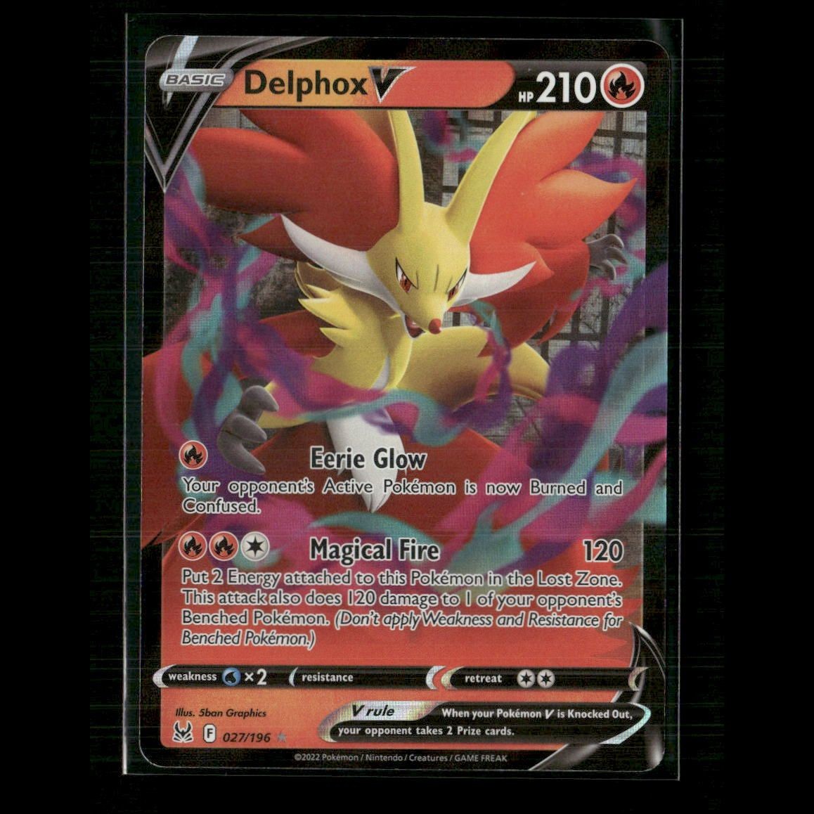 Delphox V 027/196 SWSH11: Lost Origin NM Pokemon