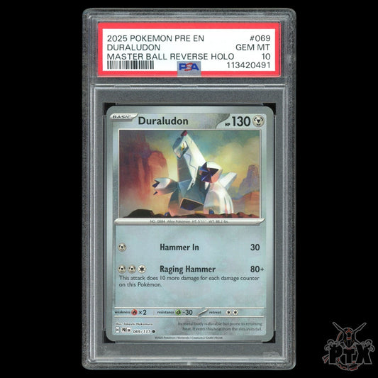 Duraludon Master Ball #69/131 PSA 10 Prismatic Evolutions Pokemon 2025