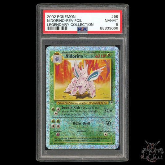 Nidorino Reverse Holo #56/110 PSA 8 Legendary Collection Pokemon 2002